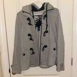 SEBBY GREY TWEED PEACOAT STYLE COAT